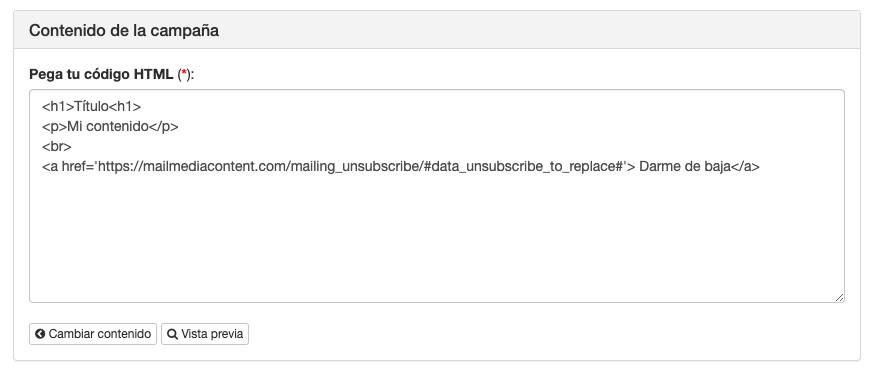 Añade tu propio HTML en campañas de email marketing - ME Servicios Tecnológicos
