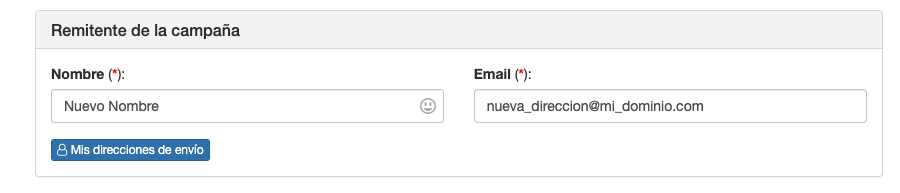 Crear una dirección de envío para Email desde Campañas - ME Servicios Tecnológicos