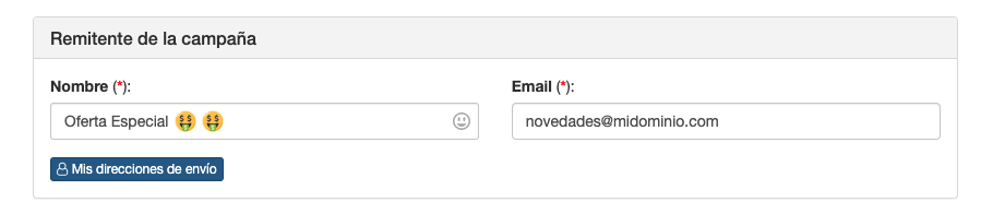 Cambiar el nombre de una dirección de envío en una campaña - ME Servicios Tecnológicos