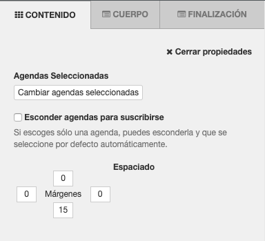 Puedes esconder las agendas si solo hay una seleccionada - ME Servicios Tecnológicos